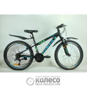Велосипед 24" GENERAL 4,0 STEEL (21 sp) рама 13" зелено-чорний