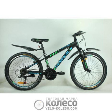 Велосипед 24" GENERAL 4,0 STEEL (21 sp) рама 13" зелено-чорний Велосипед 24" GENERAL 4,0 STEEL (21 sp) рама 13" зелено-чорний