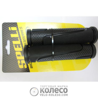 Грипси SPELLI, SBG-6708L 127 mm, ЧОРНІ, прямі, круглі, довжина 127 мм, комплект 2 шт., в упаковці Грипси SPELLI, SBG-6708L 127 mm, ЧОРНІ, прямі, круглі, довжина 127 мм, комплект 2 шт., в упаковці