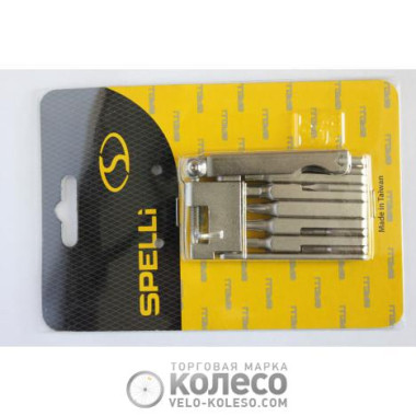 Шестигр. Spelli SBT-02FF, плоский, сталевий. корпус, відкидний спицевий ключ, 22,53456 мм-шестигр., зірочка, вичавки ланцюга Шестигр. Spelli SBT-02FF, плоский, сталевий. корпус, відкидний спицевий ключ, 22,53456 мм-шестигр., зірочка, вичавки ланцюга